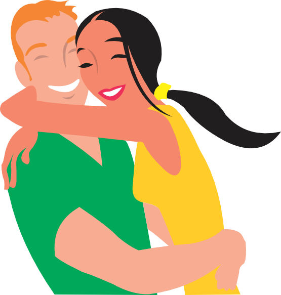 Man and woman hugging clipart icons png preview