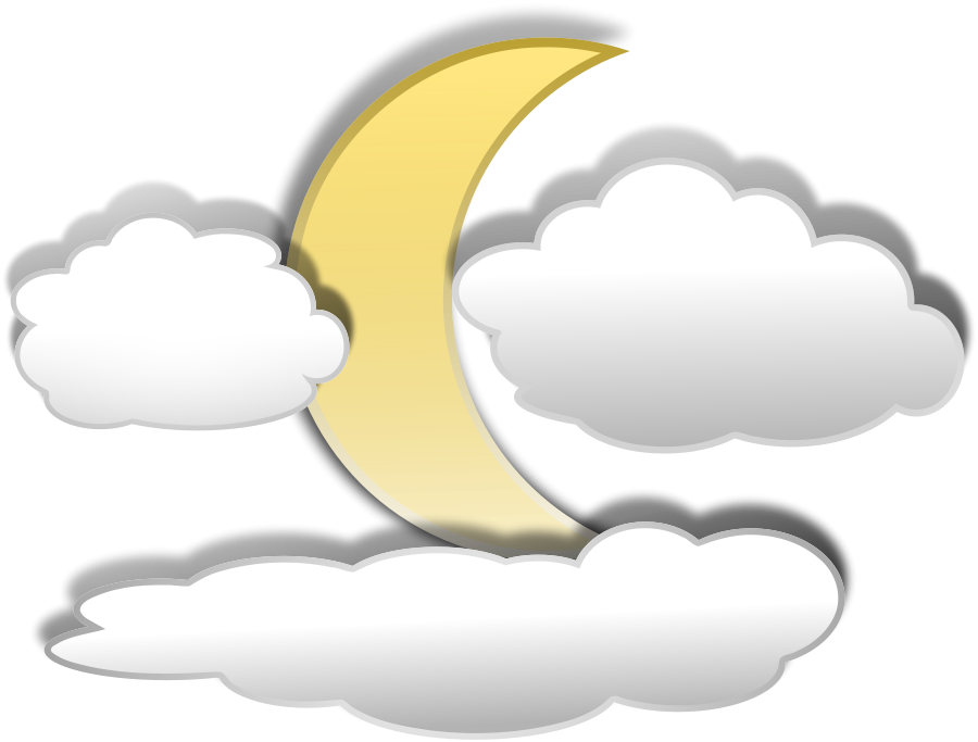 Moon some clouds icons png preview