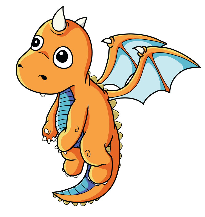 Orange Baby Dragon Cartoon icons png preview