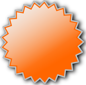 Orange sunburst badge icons png preview