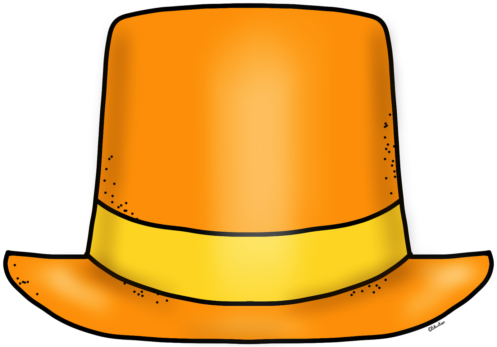 Orange Top Hat Clipart icons png preview