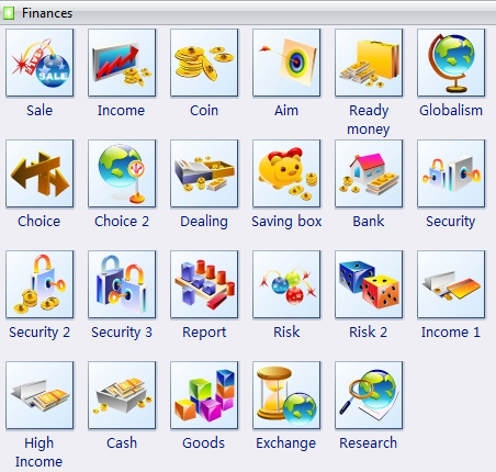 Personal Finance Screen Icon Set icons png free download