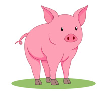 Pink Pig animal clip art icons png preview