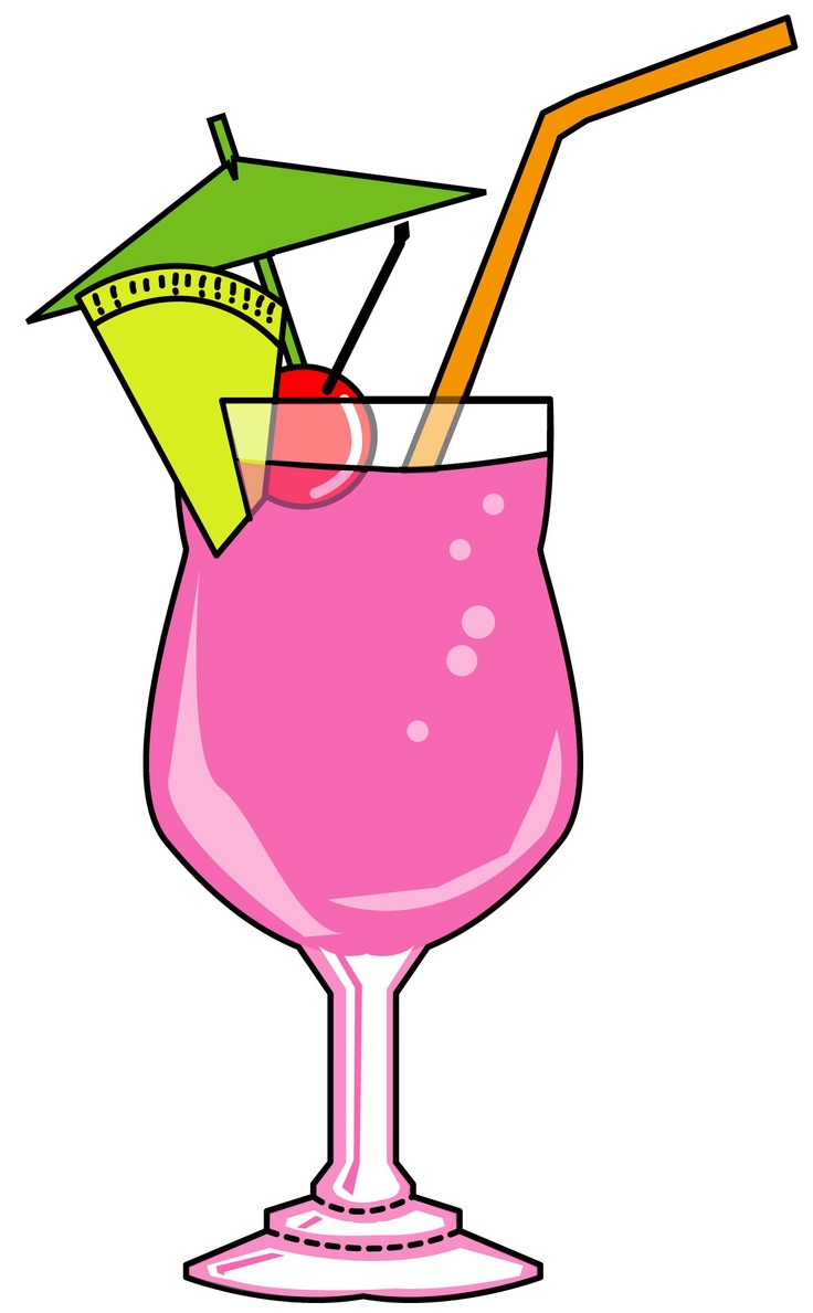 Pink Tropical Cocktail Cliparts icons png preview