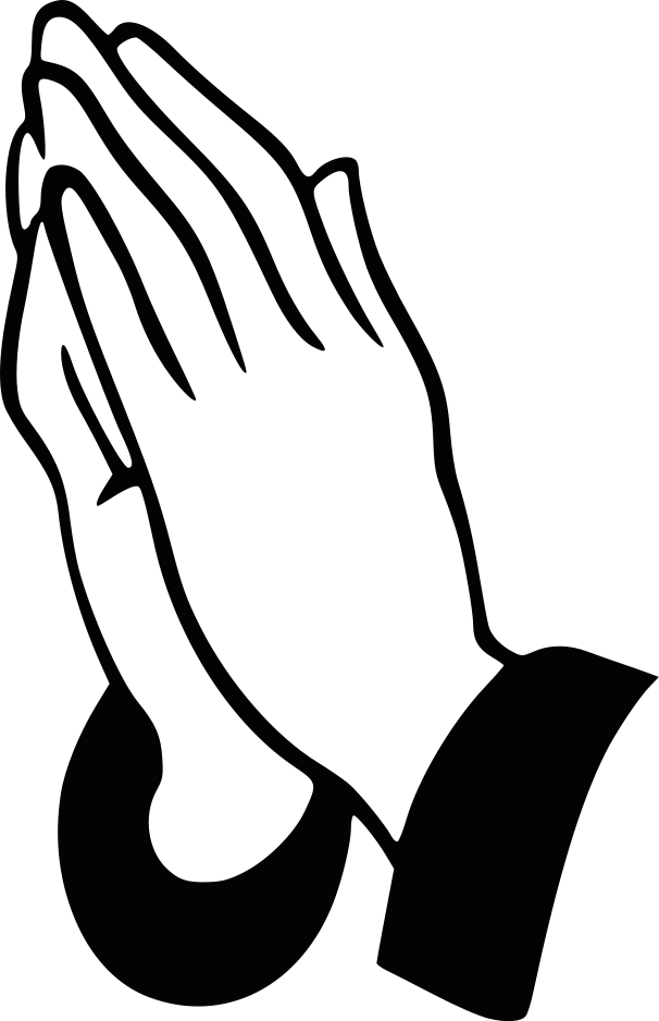 Praying hands uncolored icons png preview