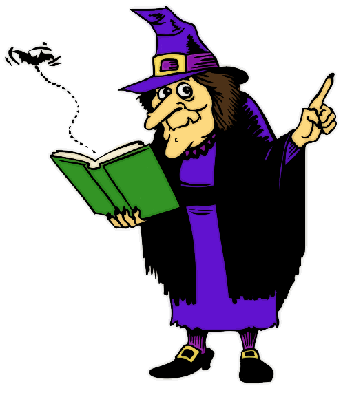 Purple Dress Witch Reading Book Cartoon icons png free download