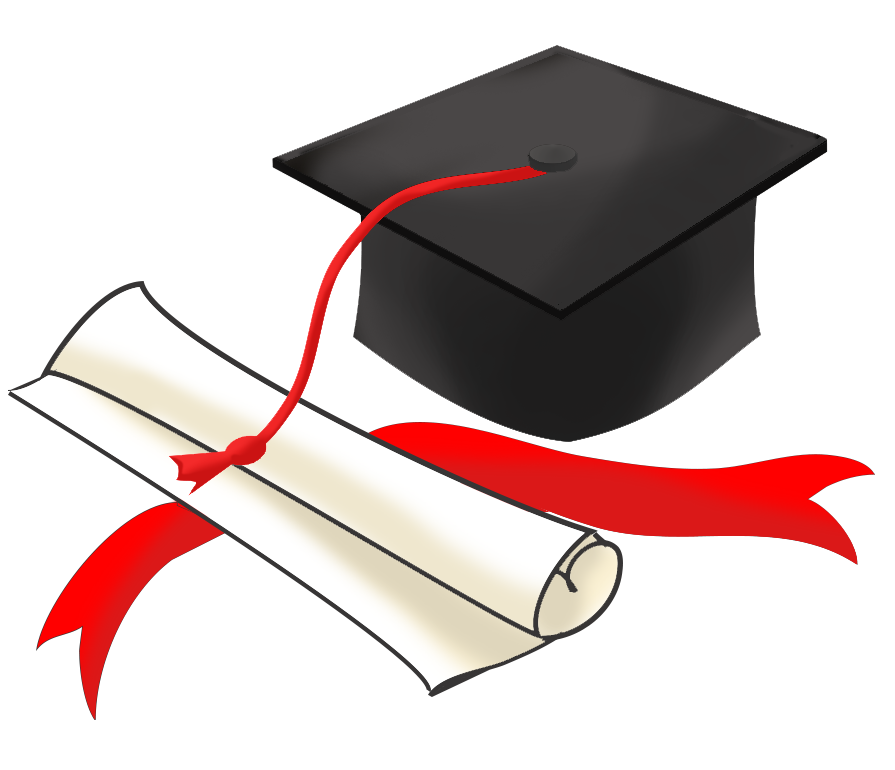 Red Ribbon Graduation Cap Diploma clip art icons png free download