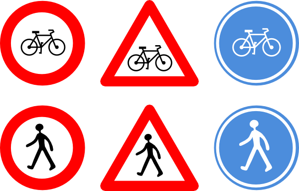 Road Sign People and Bicycle icons png preview