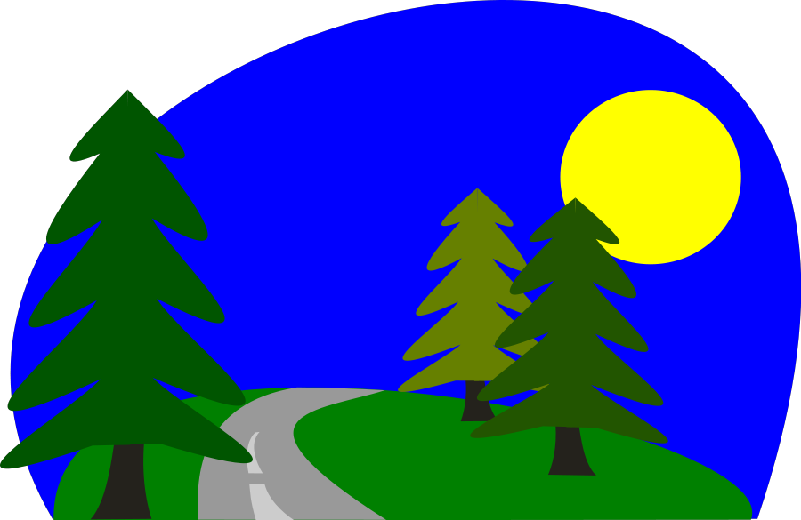 Road Tree Full Moon Background clip art icons png preview