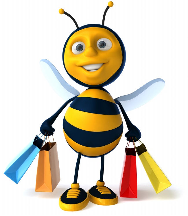 Shopping Bee Cartoon icons png free download