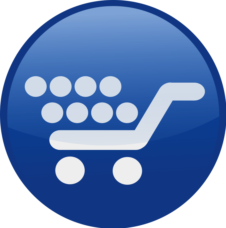 Shopping Card Blue Button Sign icons png preview