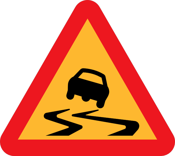 Slippery Road Sign icon icons png free download