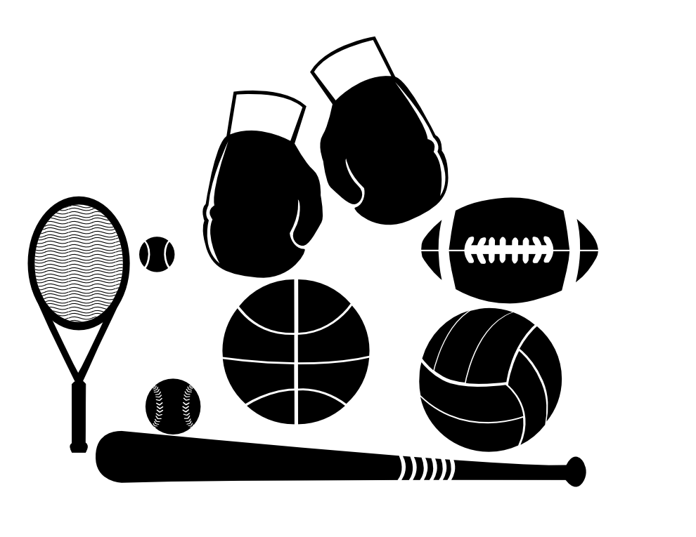 Sports equipments black icons png free download