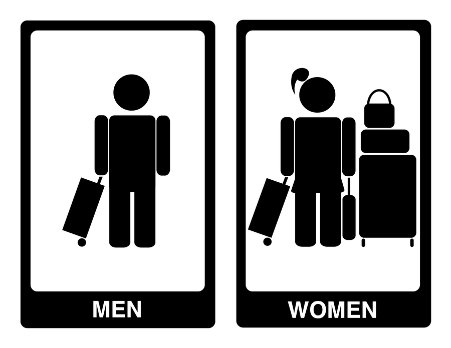 Suitcase Woman Man Sign icons png free download