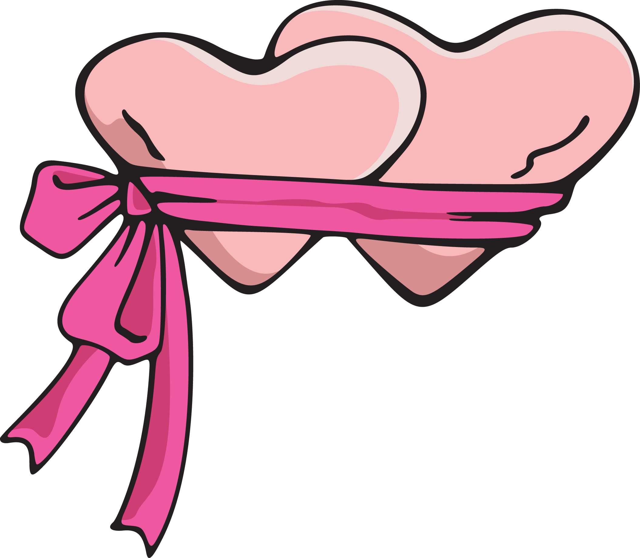 Two pink heart ribbon icons png preview