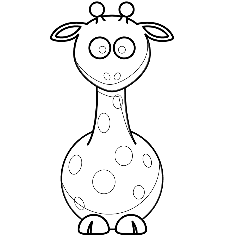 Uncolored Cute Baby Giraffe Cartoon icons png preview