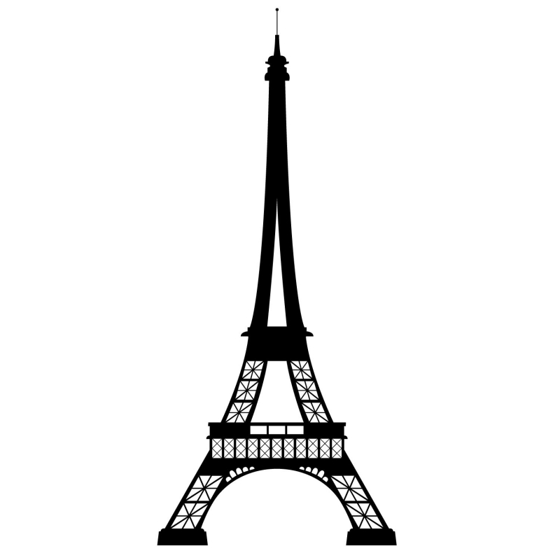 Uncolored Eiffel Tower Drawing icons png preview