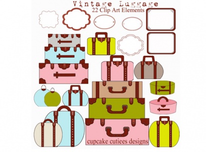 Vintage Luggage Clip Arts icons png preview