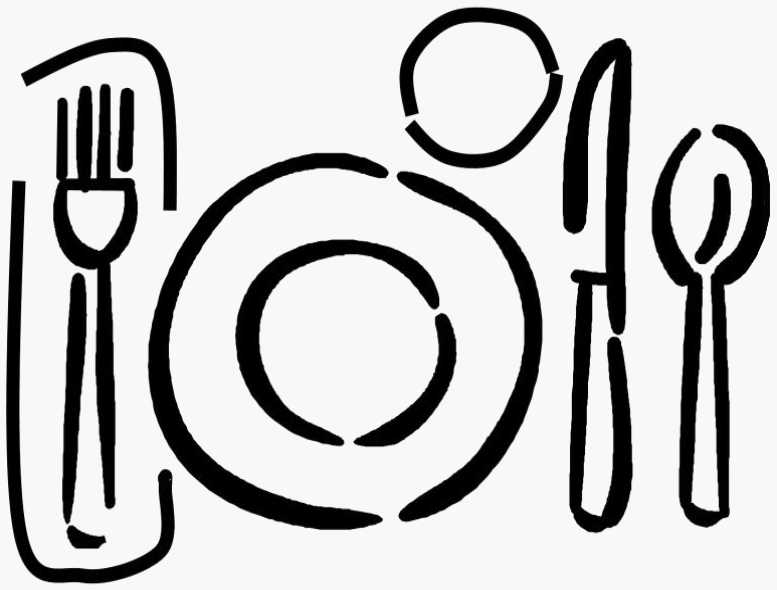 White Plate Fork Knife Spoon Basic Drawing icons png preview