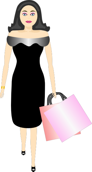 Woman holding shopping bags icons png preview