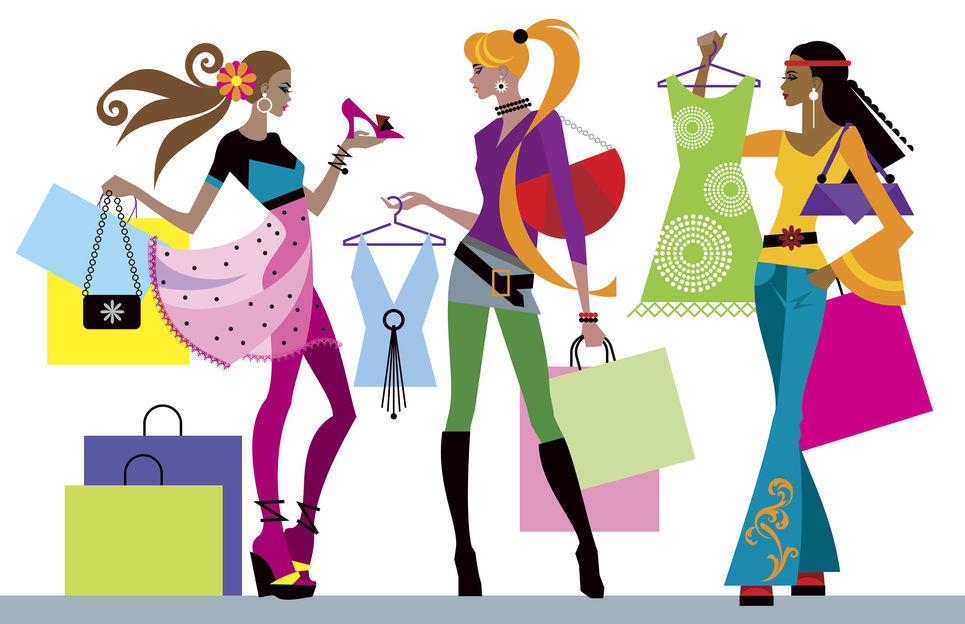 Women with Shopping Clip Art icons png free download